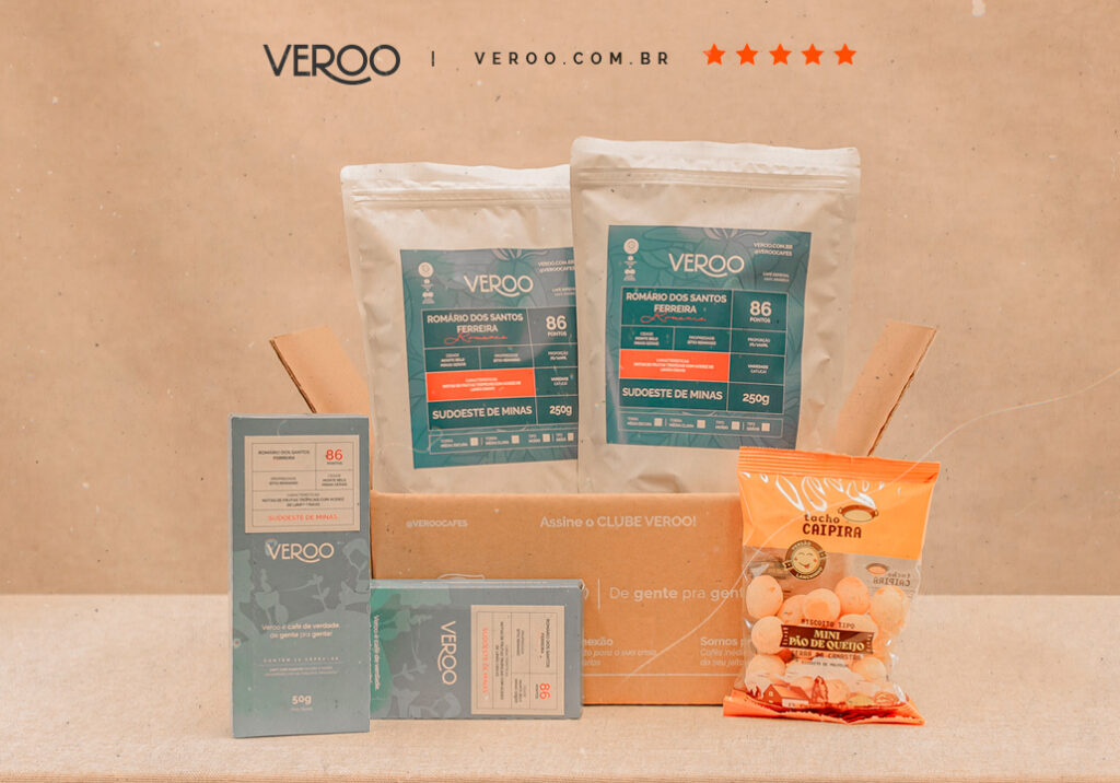 foto de pacotes de café especial do clube Veroo